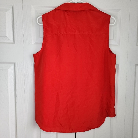 Daisy Fuentes Collar Button Down Tank Top Sz L - Picture 6 of 7